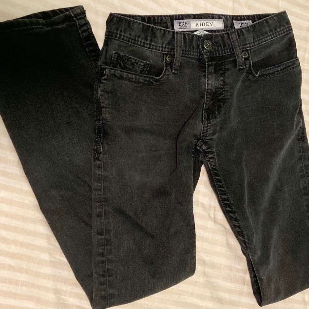 BKE AIDEN Black Wash Bootleg Bootcut Jeans 27x31